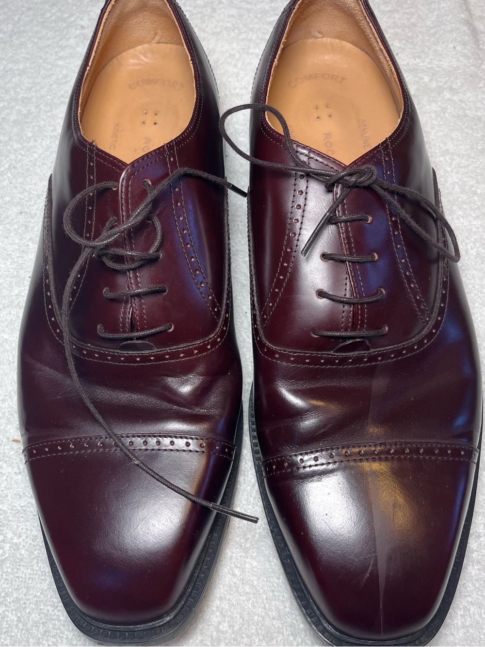 Rockport Men’s Burgundy Leather Lace-Up Oxfords